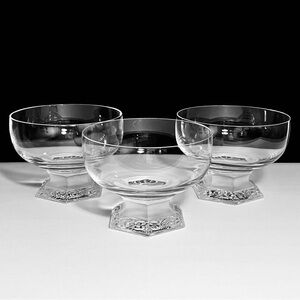 3 ROSENTHAL MARIA Footed Dessert / FINE GERMAN CRYSTAL / Very Rare RETIRED 1994